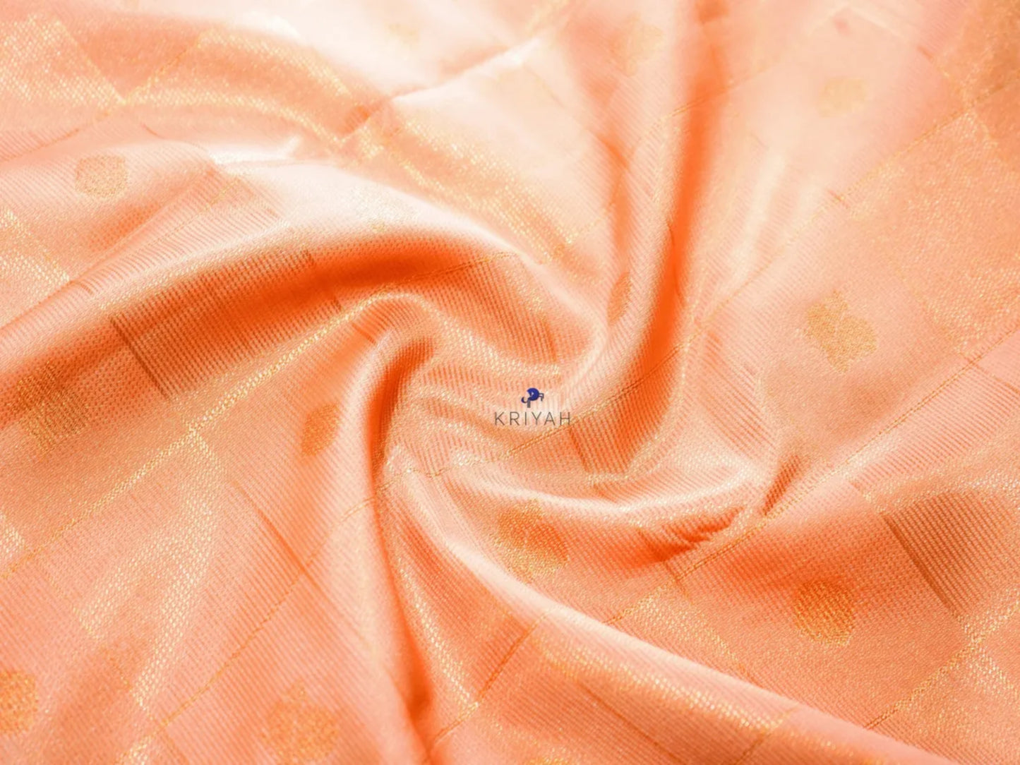 PEACH ORANGE ZARI KATTAM SAREE