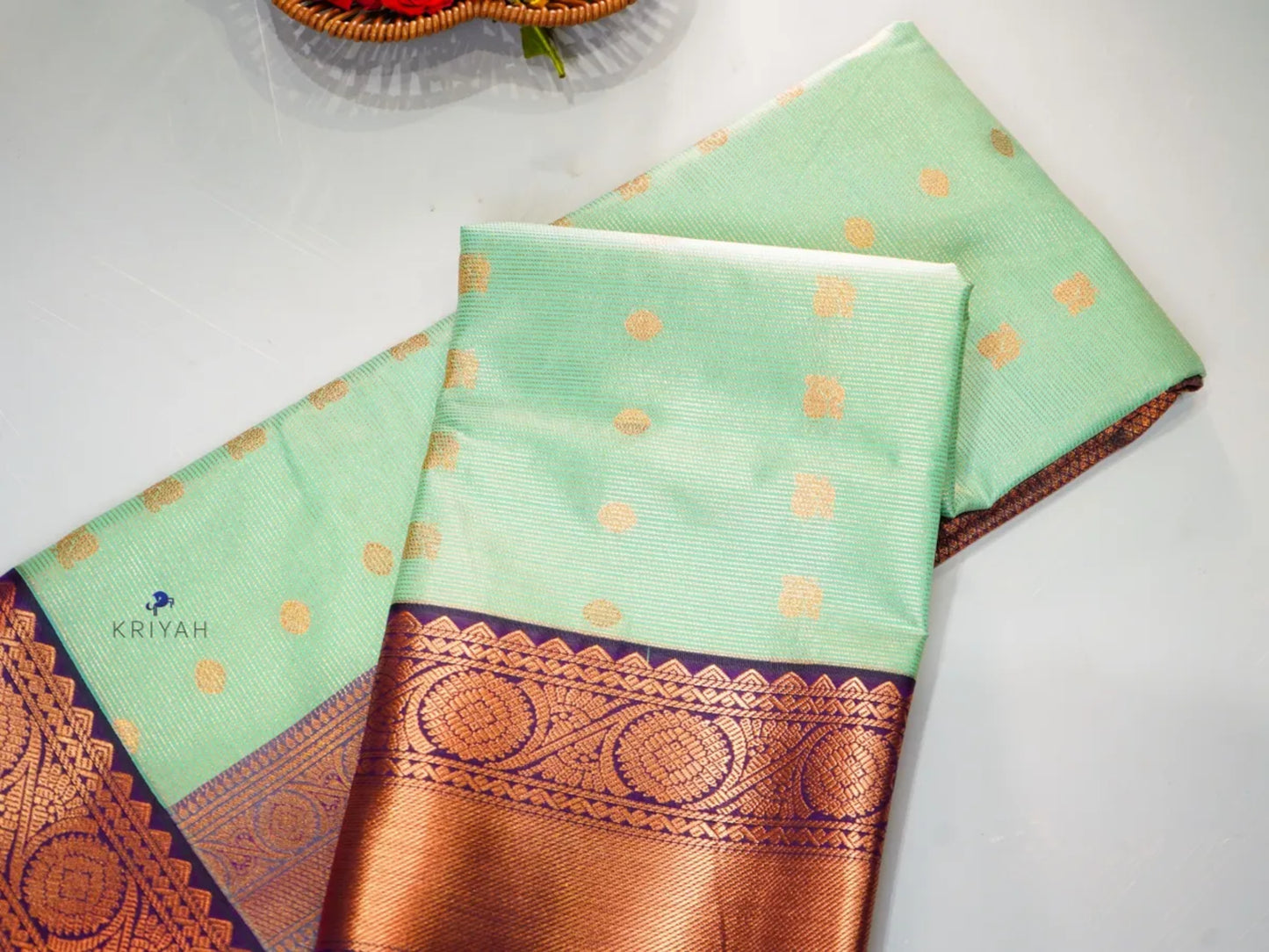 SEAFOAM GREEN VAIRA OOSI SAREE