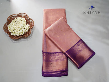 Salmon Peach vaira oosi saree