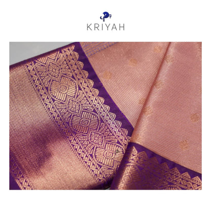 Salmon Peach vaira oosi saree