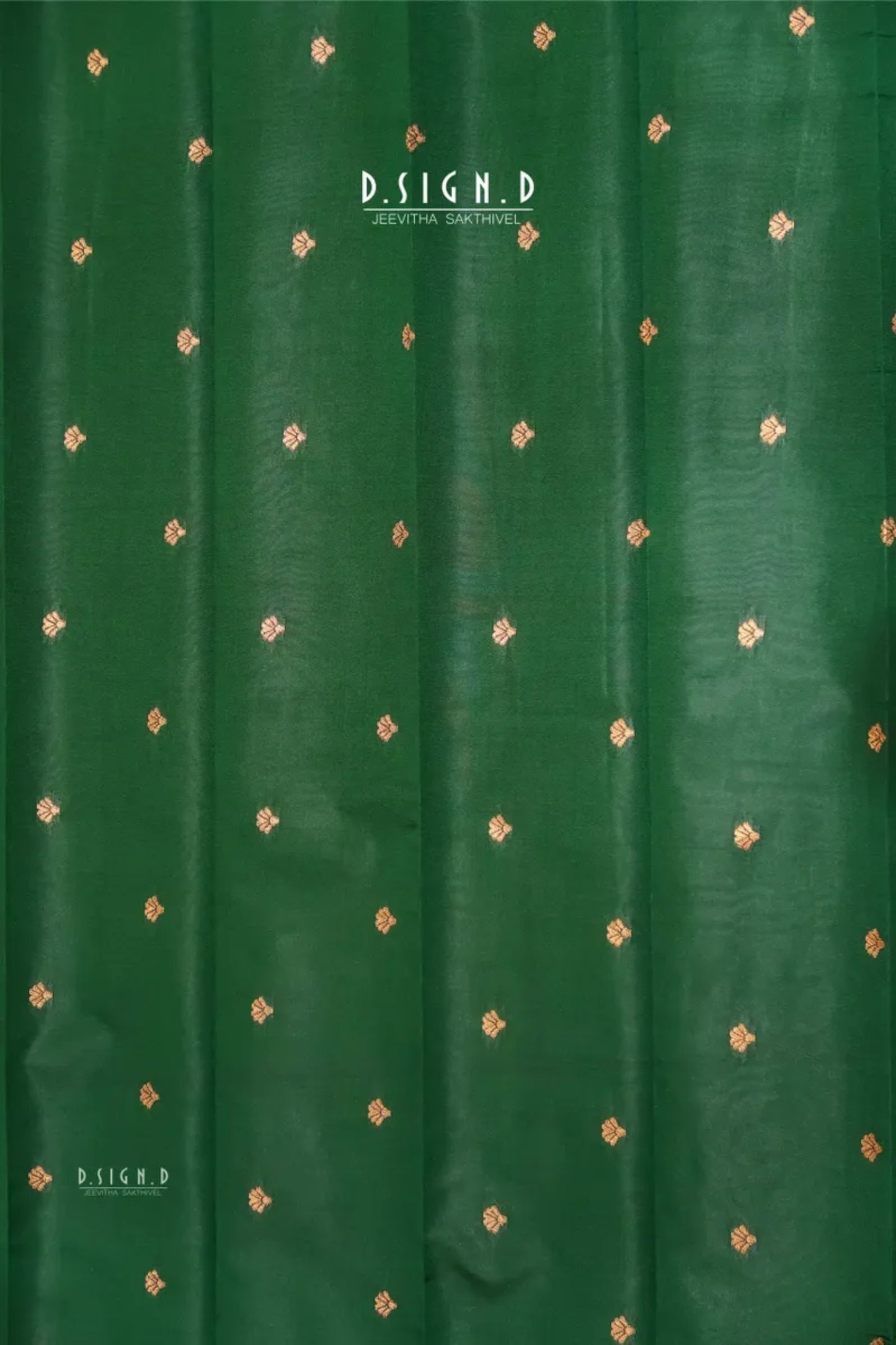 GREEN CHAKRA MOTIF SEMI SILK SAREE