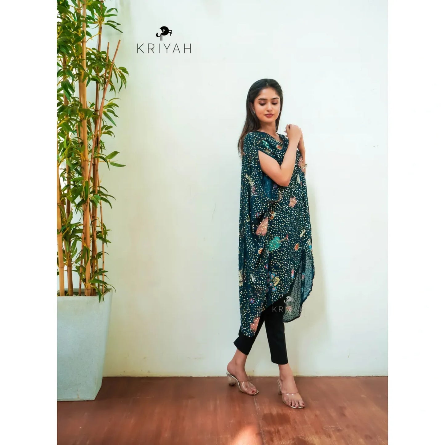 Teal Batwing Kaftan