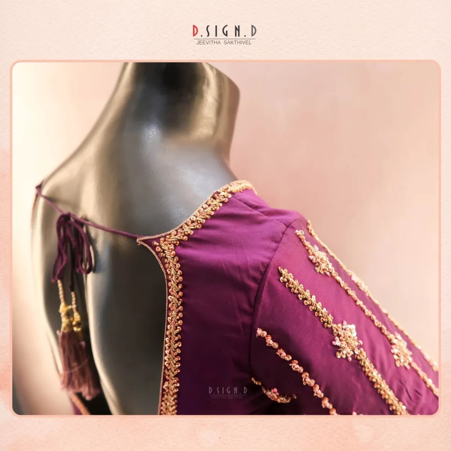 Purple Embroidery Size Flex blouse