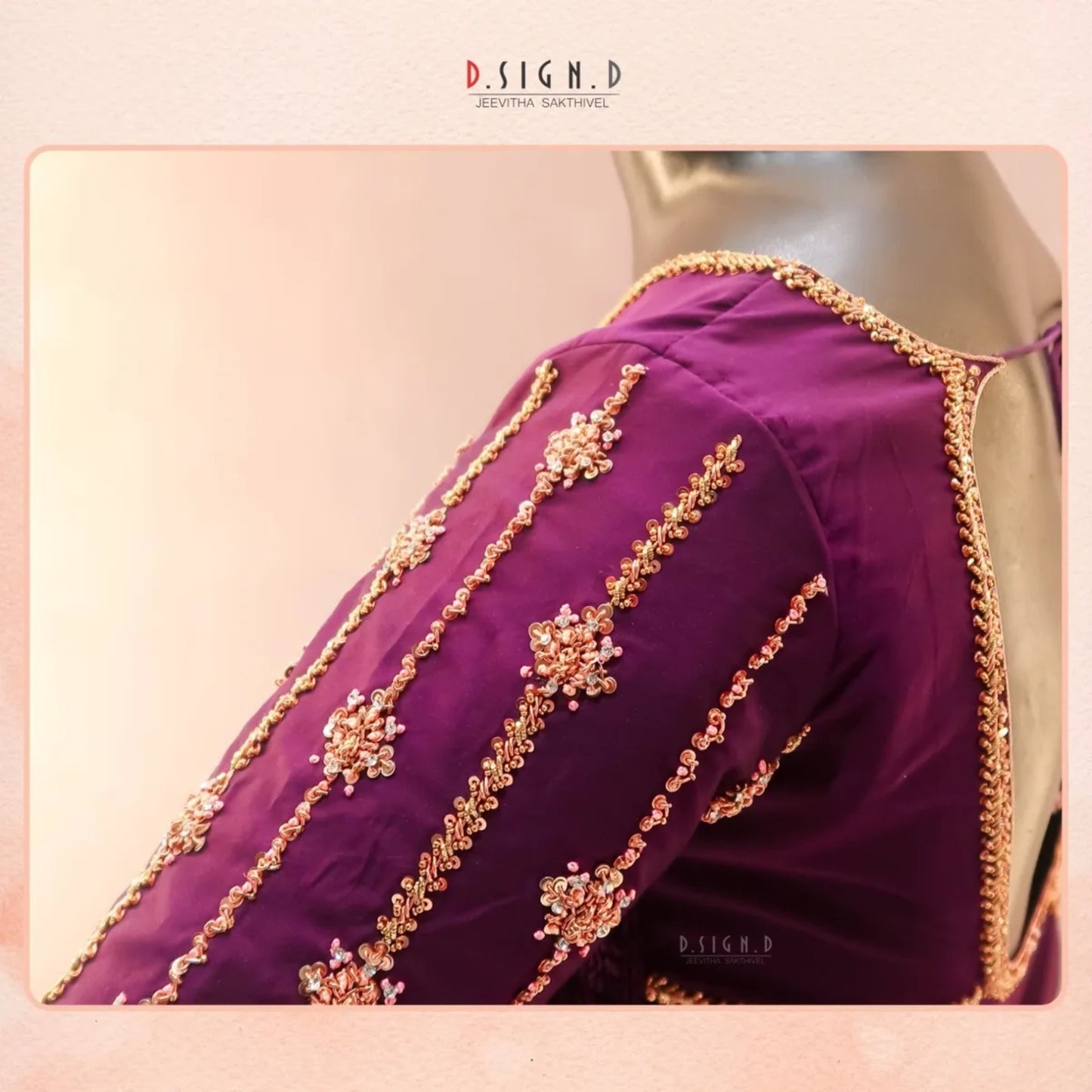 Purple Embroidery Size Flex blouse