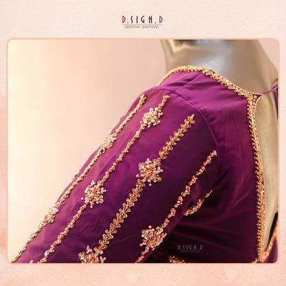Purple Embroidery Size Flex blouse