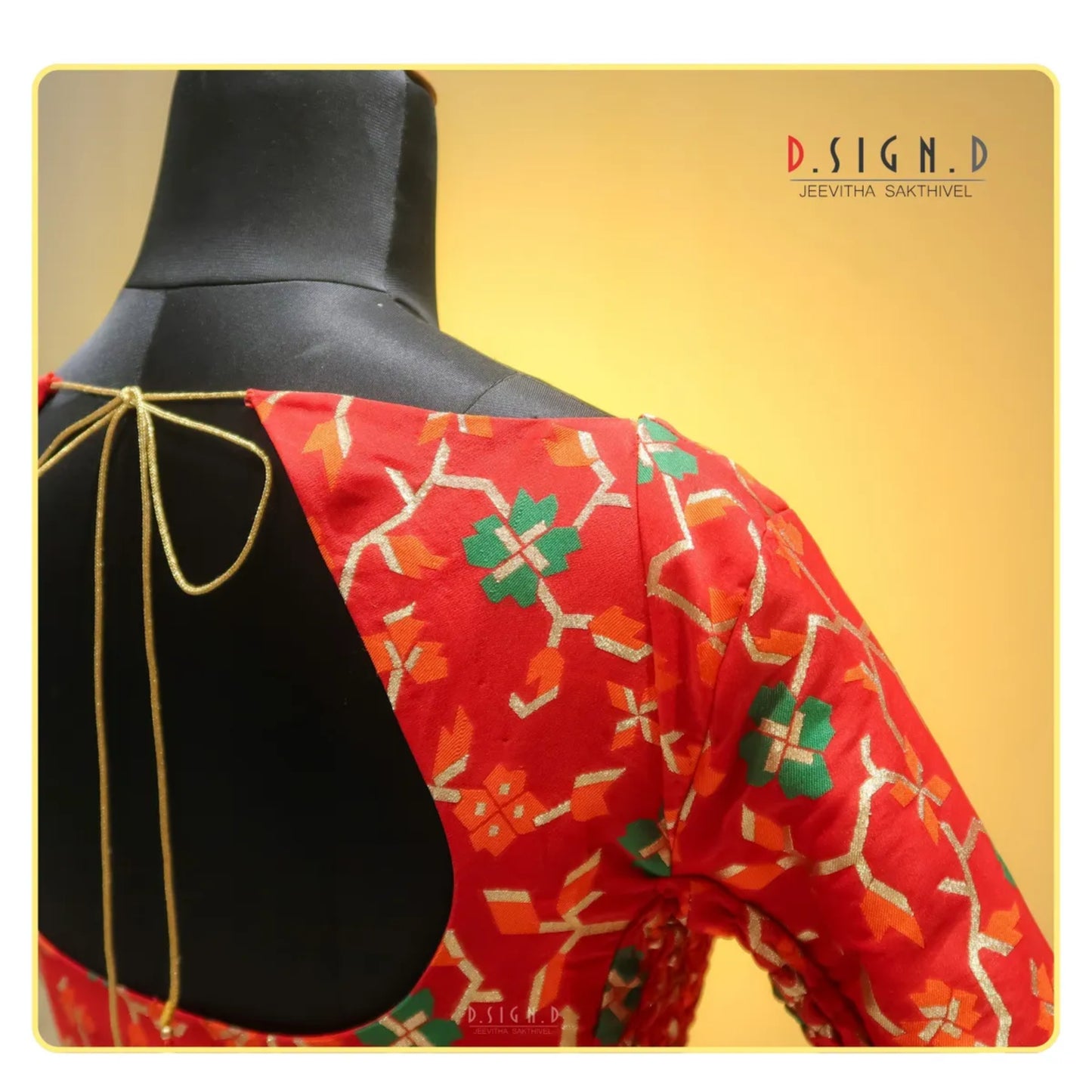 Red Banaras Size Flex blouse