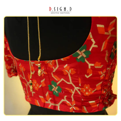 Red Banaras Size Flex blouse