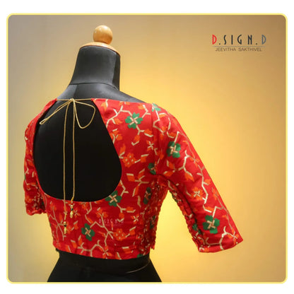 Red Banaras Size Flex blouse