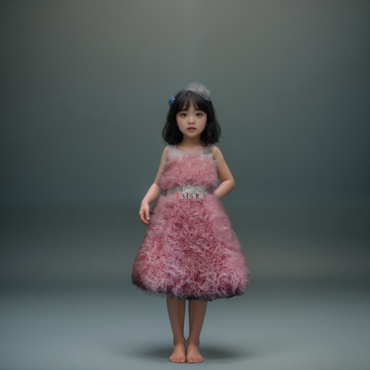 Baby pink tulle gown