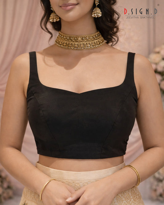 Sundari Sleeveless Size-Flex Blouse - Black