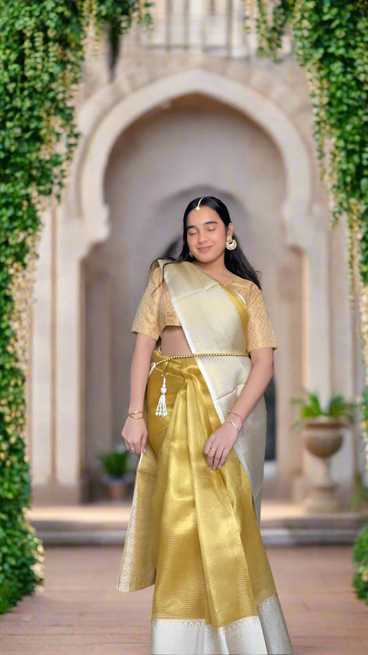 Gold Semi Kancheevaram Saree
