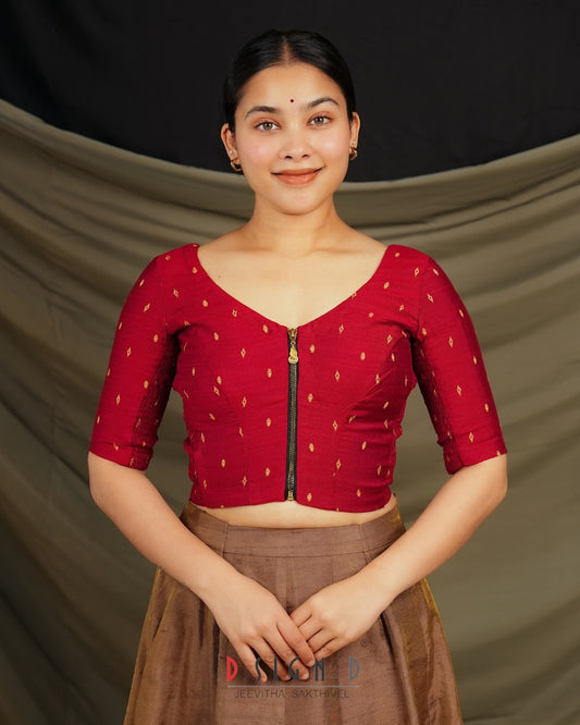 heera red size flex blouse elastic stretchable daily wear blouse
