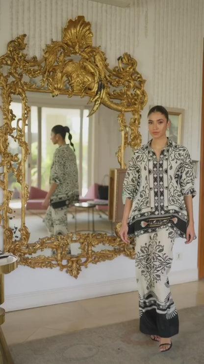 Black floral co-ord