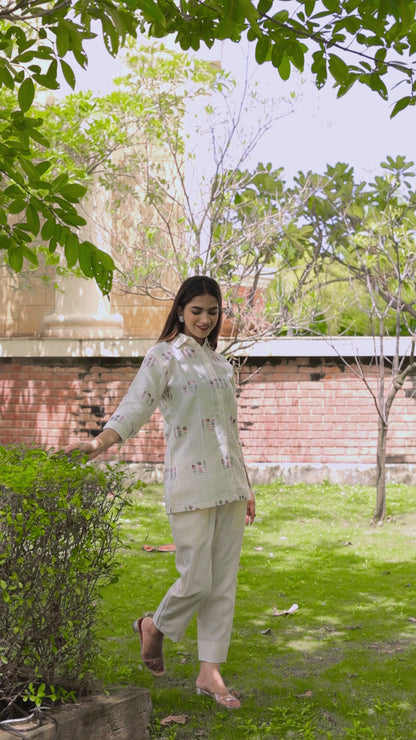 Thread embroidered co-ord set