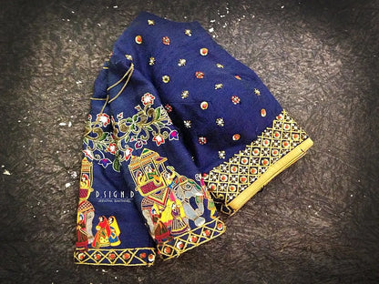 Navy Blue Palanquin Blouse