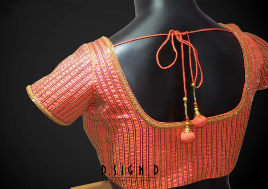 Peach Raw Silk Blouse