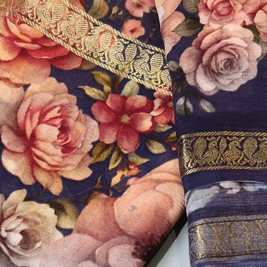 PRINTED CREPE SAREE