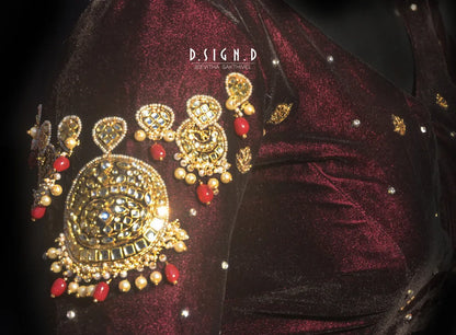 Windsor wine Velvet Blouse