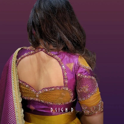 Mustard Silk Half Saree