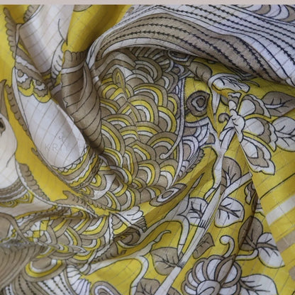 DOLA SILK SAREE WITH BIRD PRINT - pink