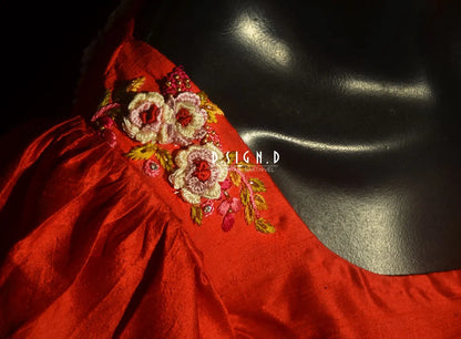 Red Rosette Blouse