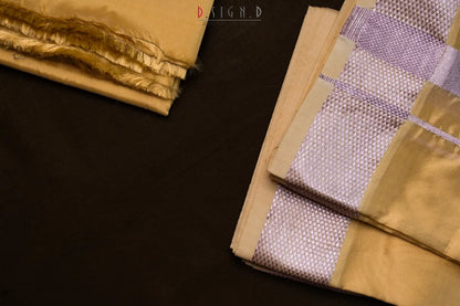 Sandal Semi silk dhoti & Shirt (unstitched)