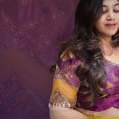 Mustard Silk Half Saree