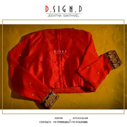 Red Raw silk Blouse